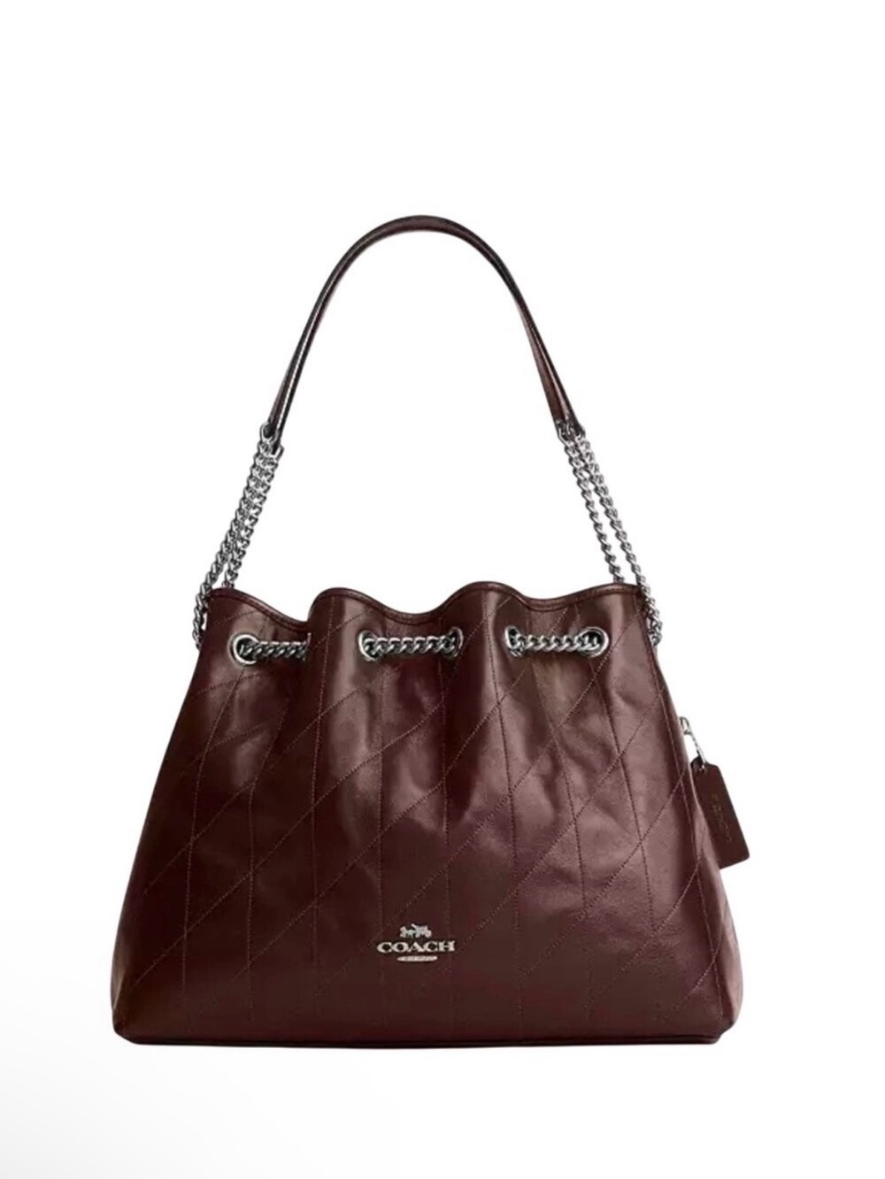 NWT Coach Evelyn Quilted Leather Shoulder Bag Brown Maple Purse Medium Handbag